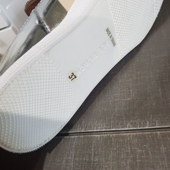 ALLBLACK Silver Metallic Slip On Sneakers - Picture 3 of 4